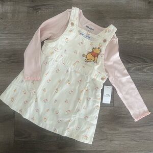 Old Navy Cream Dress with Pink Long Sleeves
